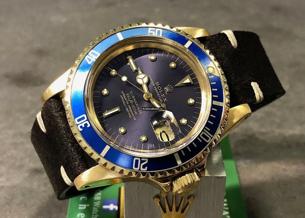 Perfect Replica Rolex Submariner Date 1680 Automatic Movement 40mm Yellow Gold Case Mens/unisex Watch - Image 5