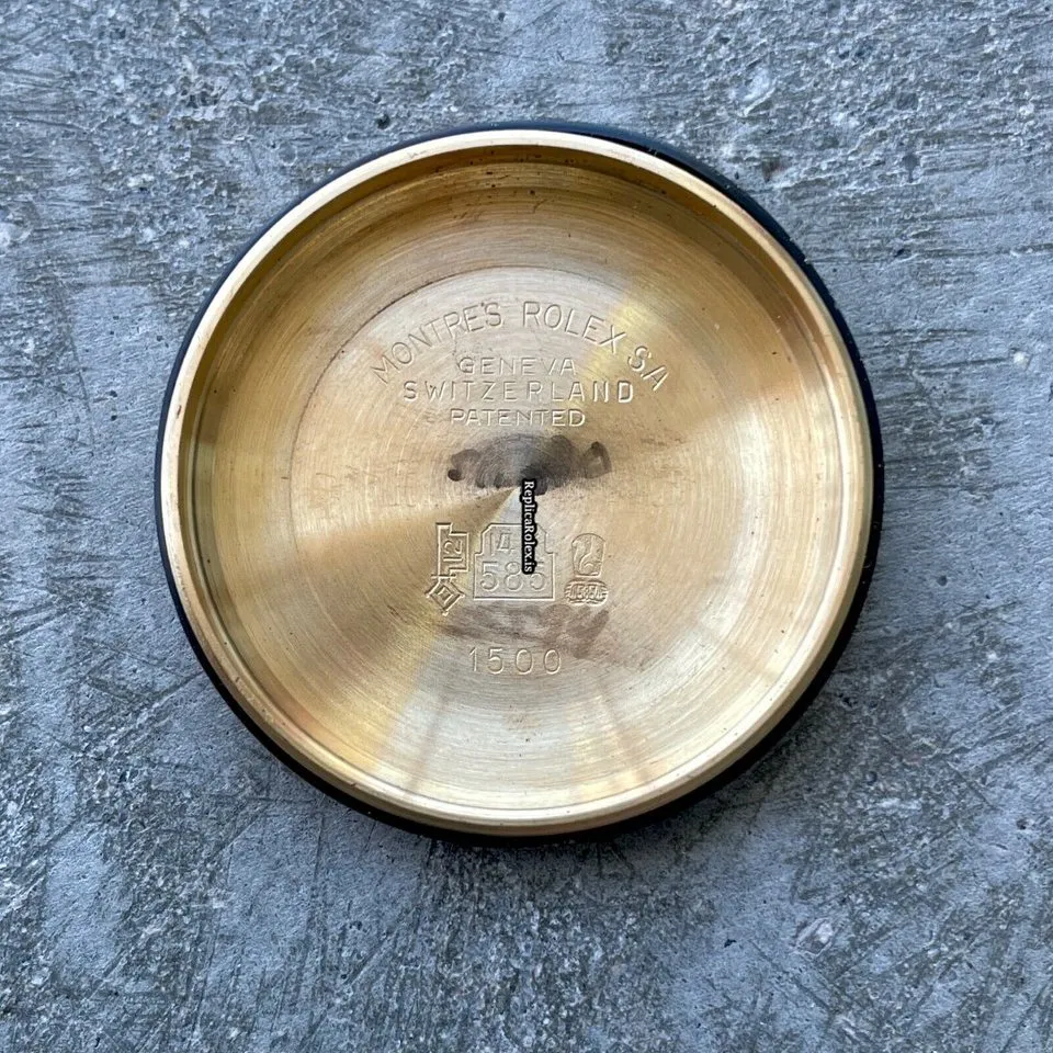 Wonderful Replica Rolex Oyster Perpetual Date 1503 Caliber 1570 Automatic Movement 34mm Yellow Gold Case Mens/unisex Watch - Image 9