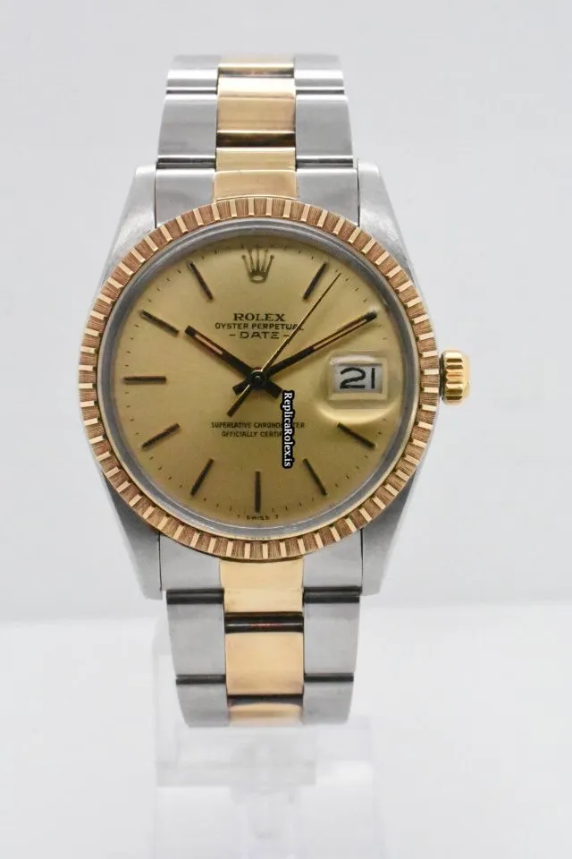 Awesome Fake Rolex Oyster Perpetual Date 15053 Caliber 3035 Automatic Movement 34mm Gold/steel Case Mens/unisex Watch