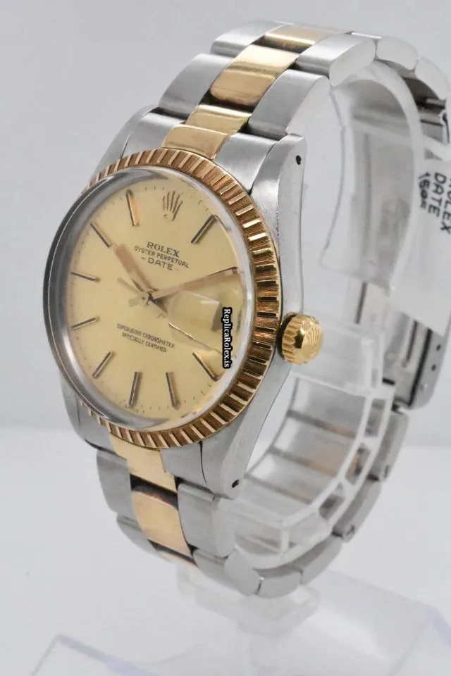 Awesome Fake Rolex Oyster Perpetual Date 15053 Caliber 3035 Automatic Movement 34mm Gold/steel Case Mens/unisex Watch - Image 2