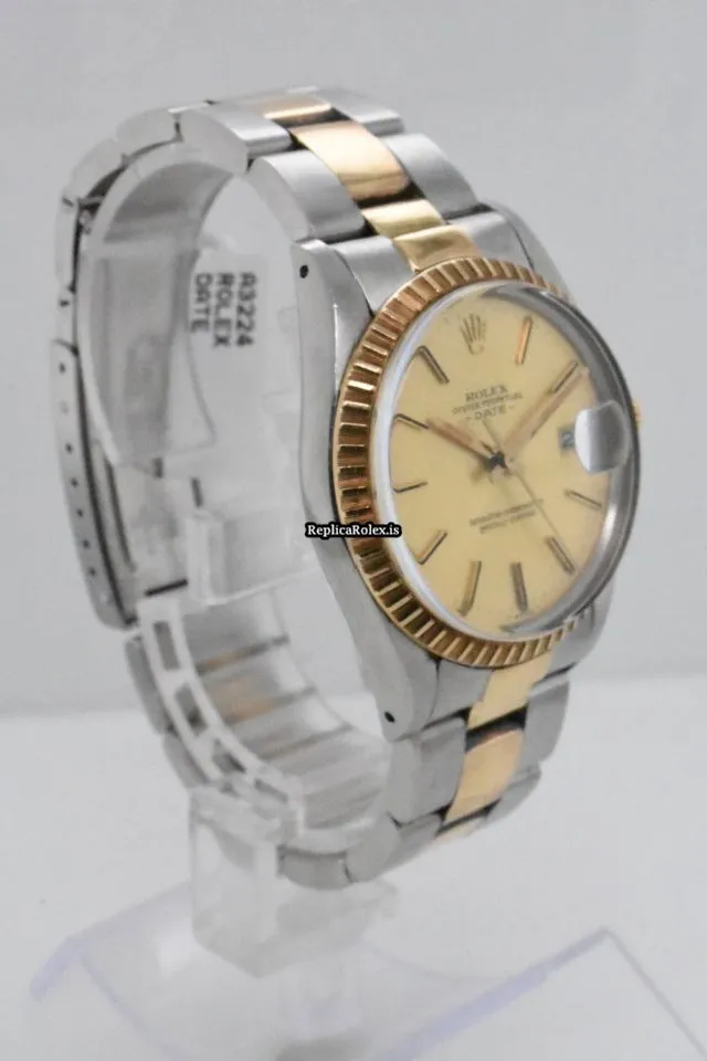Awesome Fake Rolex Oyster Perpetual Date 15053 Caliber 3035 Automatic Movement 34mm Gold/steel Case Mens/unisex Watch - Image 3