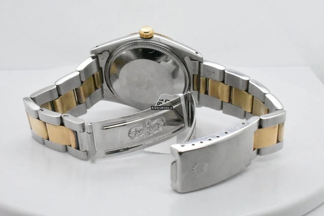 Awesome Fake Rolex Oyster Perpetual Date 15053 Caliber 3035 Automatic Movement 34mm Gold/steel Case Mens/unisex Watch - Image 6