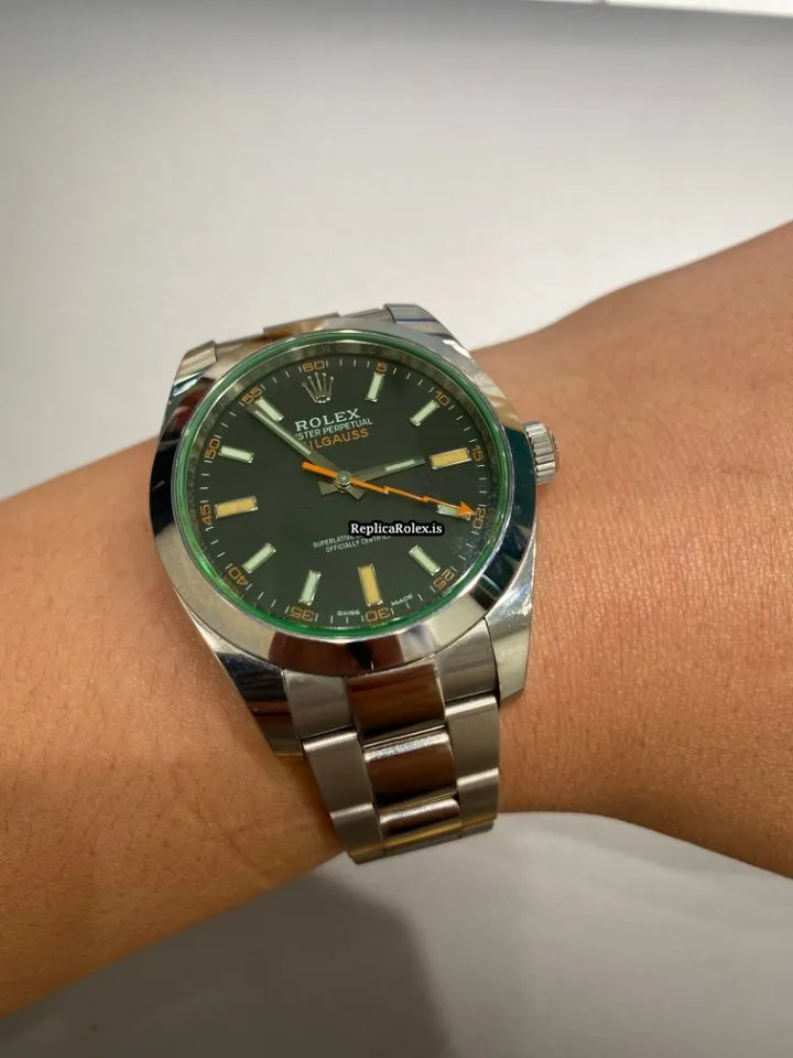 Incredible Fake Rolex Milgauss 116400gv Caliber 3131 Automatic Movement 40mm Steel Case Mens/unisex Watch - Image 5