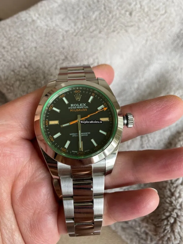 Incredible Fake Rolex Milgauss 116400gv Caliber 3131 Automatic Movement 40mm Steel Case Mens/unisex Watch - Image 7