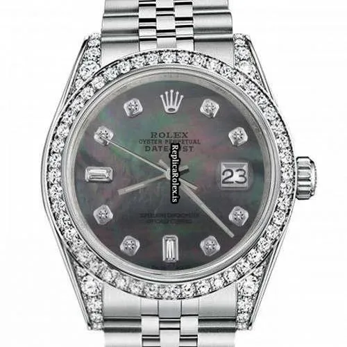 Pleasing Fakes Rolex Oyster Perpetual Lady Date 69160 Automatic Movement 26mm Steel Case Womens Watch - Image 2