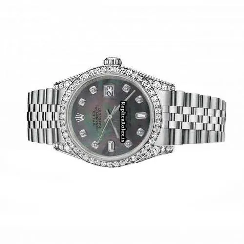 Pleasing Fakes Rolex Oyster Perpetual Lady Date 69160 Automatic Movement 26mm Steel Case Womens Watch - Image 3