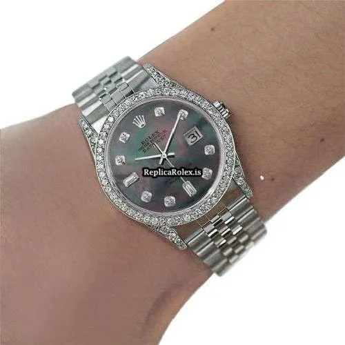 Pleasing Fakes Rolex Oyster Perpetual Lady Date 69160 Automatic Movement 26mm Steel Case Womens Watch - Image 4