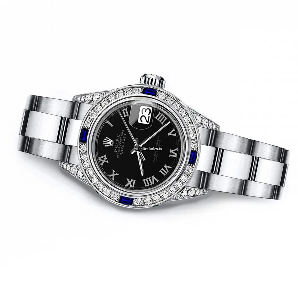 Excellent Fake Rolex Oyster Perpetual Lady Date 69160 Automatic Movement 26mm Steel Case Womens Watch - Image 2