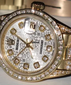 Wonderful Fake Rolex Datejust Self Winding Automatic 26mm Yellow Gold Case Womens Watch