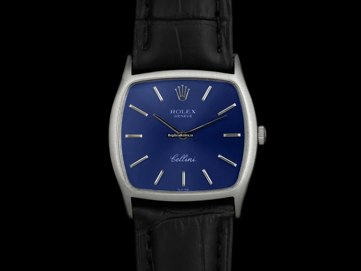 Ideal Fake Rolex Cellini 8162 Caliber 1601 Manual Winding Movement 31.5x35mm White Gold Case Mens/unisex Watch - Image 2