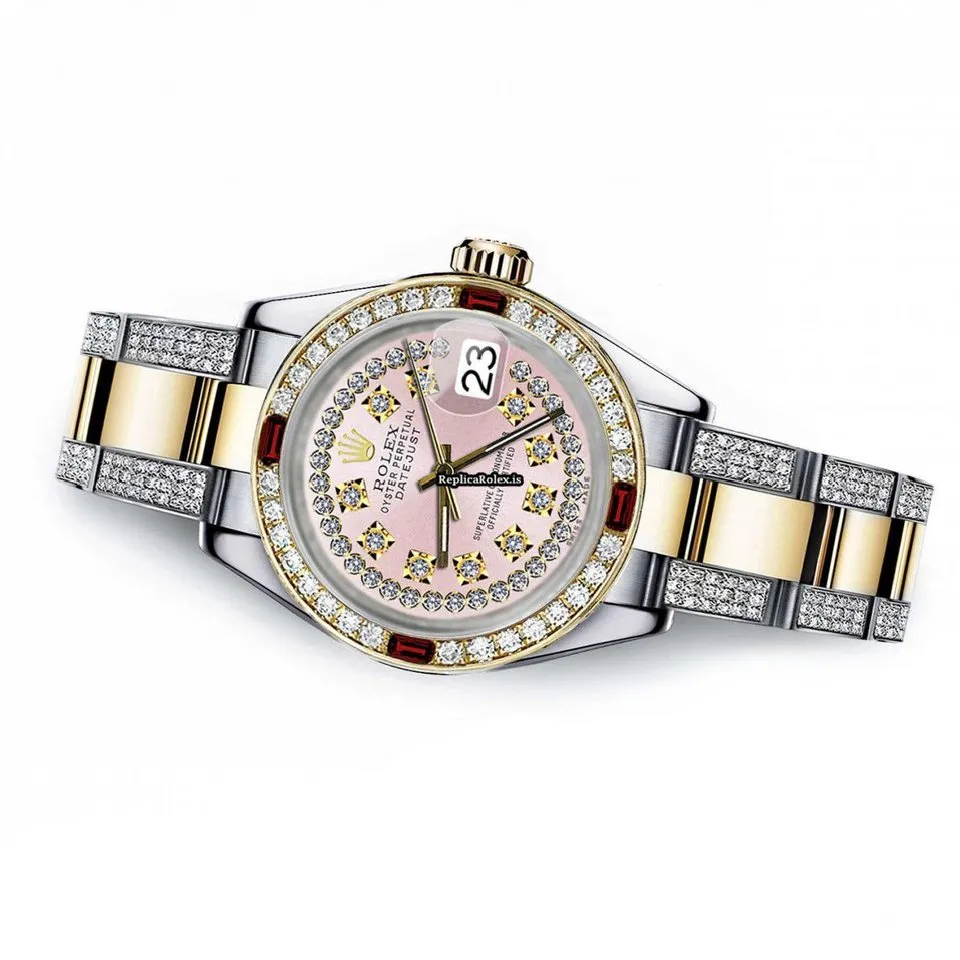 Swiss Replica Rolex Lady-datejust 69173 Automatic Movement 26mm Gold/steel Case Womens Watch - Image 2