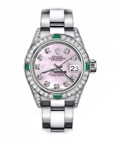 Terrific Replica Rolex Oyster Perpetual Lady Date 69160 Automatic Movement 26mm Steel Case Womens Watch