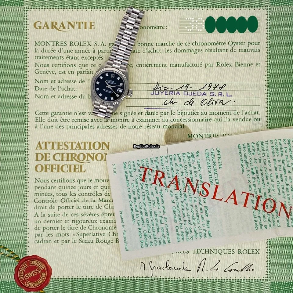 Amazing Replica Rolex Lady-datejust 6917 Caliber 2035 Automatic Movement 26mm White Gold Case Womens Watch - Image 14