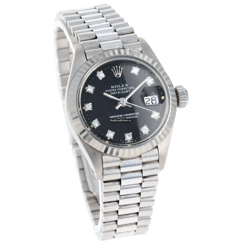 Amazing Replica Rolex Lady-datejust 6917 Caliber 2035 Automatic Movement 26mm White Gold Case Womens Watch - Image 2