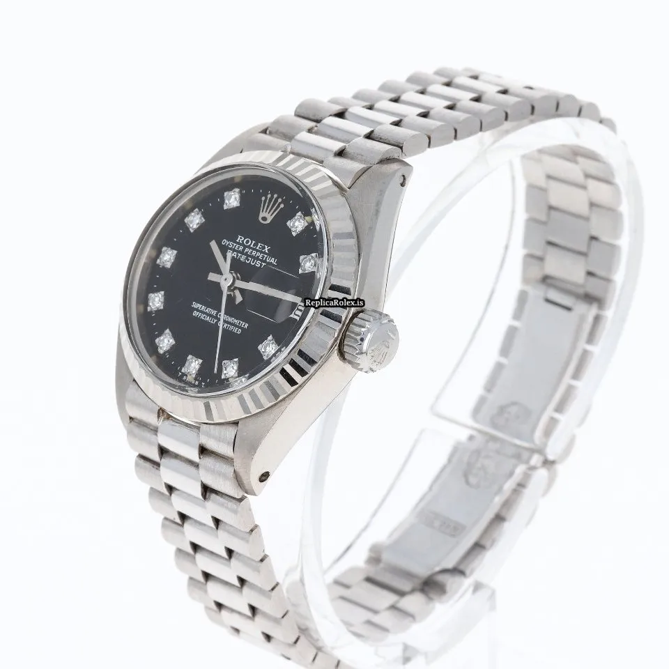 Amazing Replica Rolex Lady-datejust 6917 Caliber 2035 Automatic Movement 26mm White Gold Case Womens Watch - Image 5