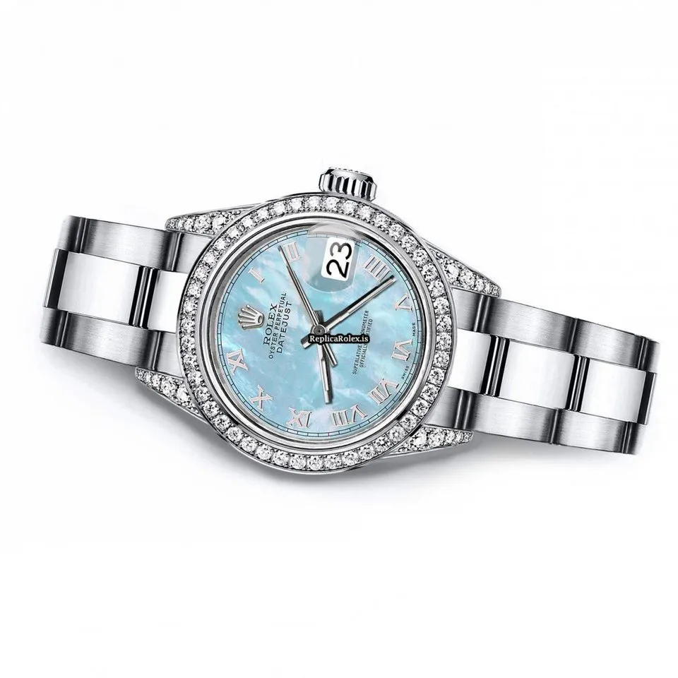 Special Replica Rolex Oyster Perpetual Lady Date 69160 Automatic Movement 26mm Steel Case Womens Watch - Image 3