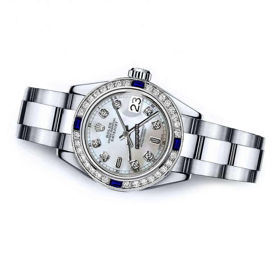Remarkable Imitation Rolex Oyster Perpetual Lady Date 69160 Automatic Movement 26mm Steel Case Womens Watch - Image 2