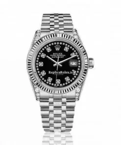 Beautiful Fake Rolex Oyster Perpetual Lady Date 69160 Automatic Movement 26mm Steel Case Womens Watch