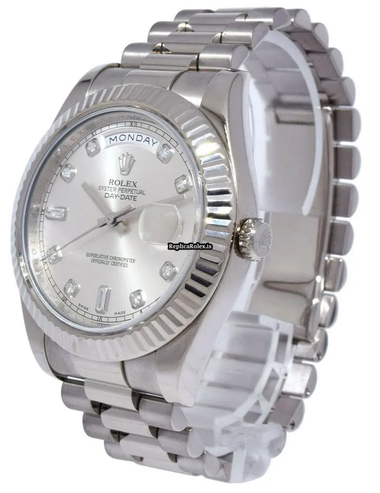 High Quality Replica Rolex Day-date II 218239 Automatic Movement 41mm White Gold Case Watch - Image 10