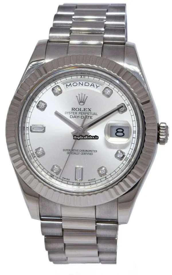 High Quality Replica Rolex Day-date II 218239 Automatic Movement 41mm White Gold Case Watch - Image 11