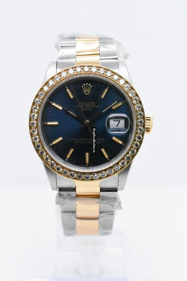 Excellent Copies Rolex Oyster Perpetual Date 15223 Caliber 3135 Automatic Movement 34mm Gold/steel Case Mens/unisex Watch