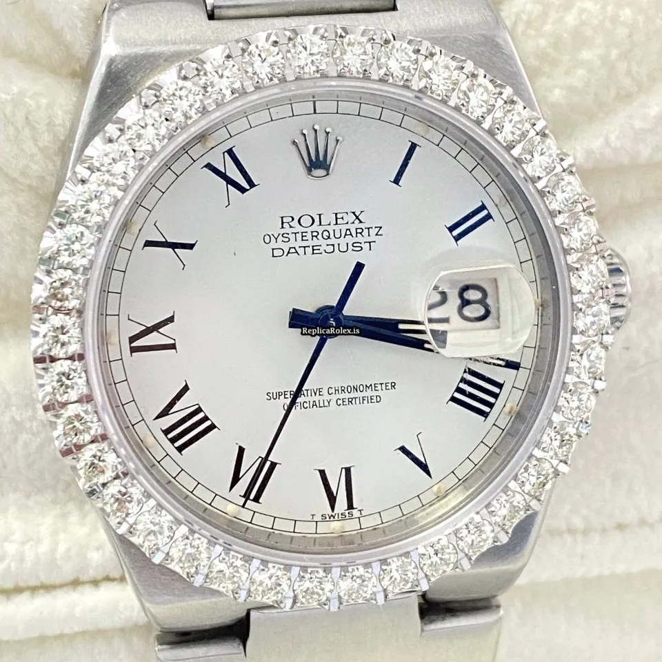 Design Copies Rolex Datejust Oysterquartz 17000 Quartz Movement 36mm Steel Case Mens/unisex Watch - Image 3