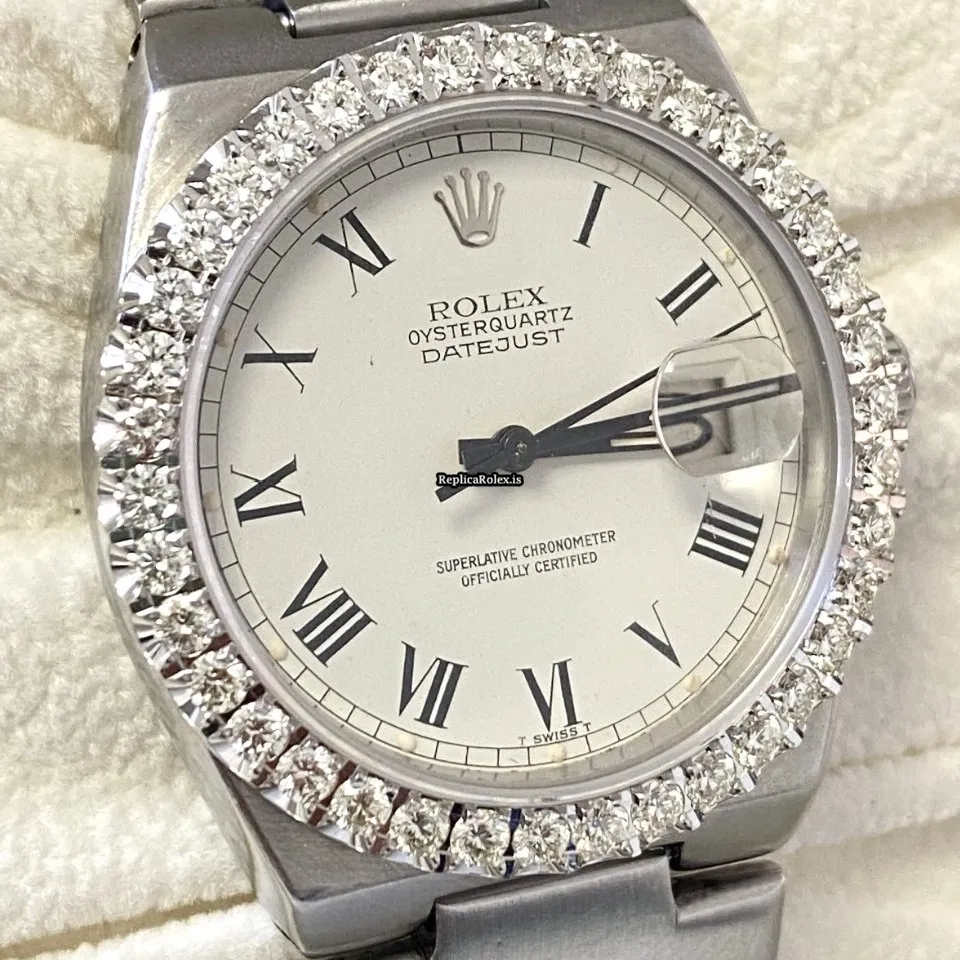 Design Copies Rolex Datejust Oysterquartz 17000 Quartz Movement 36mm Steel Case Mens/unisex Watch - Image 5