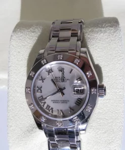 Lovely Clone Rolex Lady-datejust Pearlmaster 80319 Automatic Movement 29mm White Gold Case Womens Watch