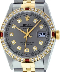 Luxury Fake Rolex Datejust 16013 Caliber 3035 Automatic Movement 36mm Gold/steel Case Mens/unisex Watch