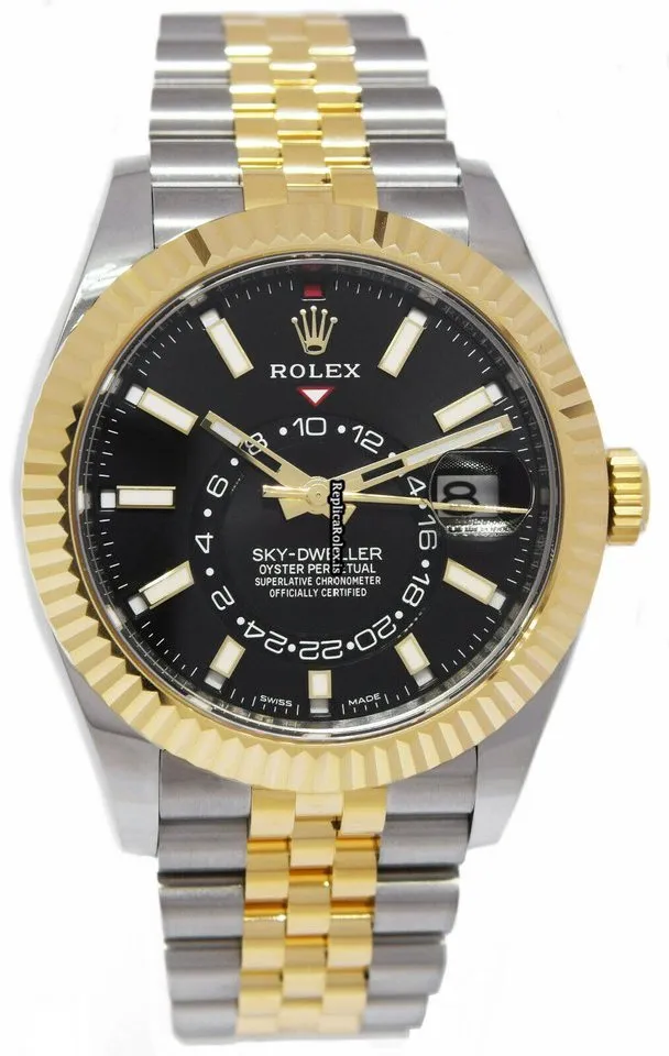 Inexpensive Replica Rolex Sky-dweller 326933 Automatic Movement 42mm Gold/steel Case Watch - Image 2