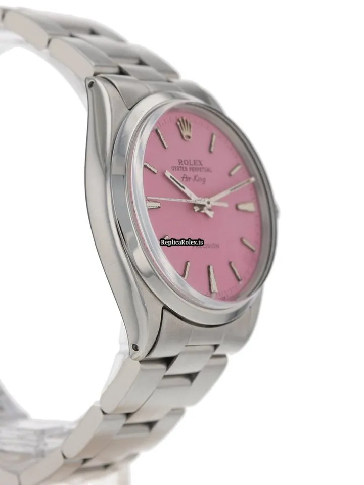 High-end Fake Rolex Air King Precision 5500 34mm Steel Case Watch - Image 4