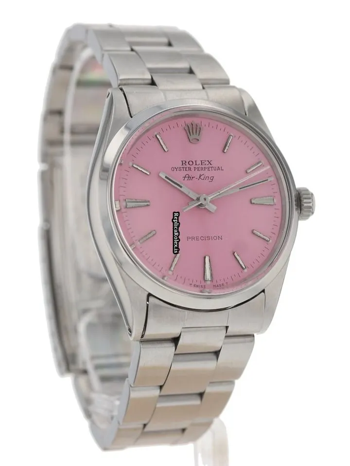 High-end Fake Rolex Air King Precision 5500 34mm Steel Case Watch - Image 5