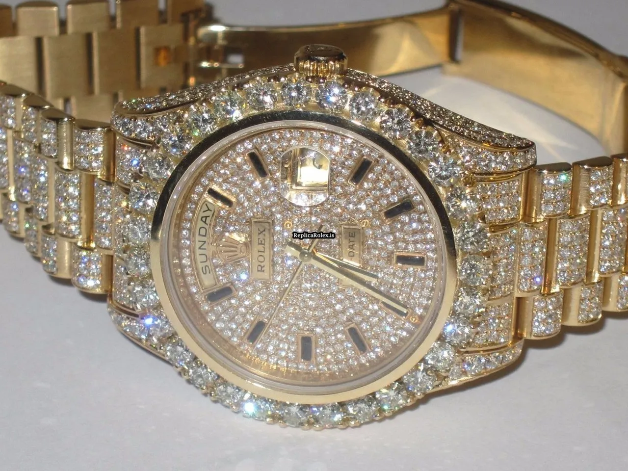 Affordable Imitation Rolex Day-date II Self Winding Automatic 41mm Yellow Gold Case Mens/unisex Watch