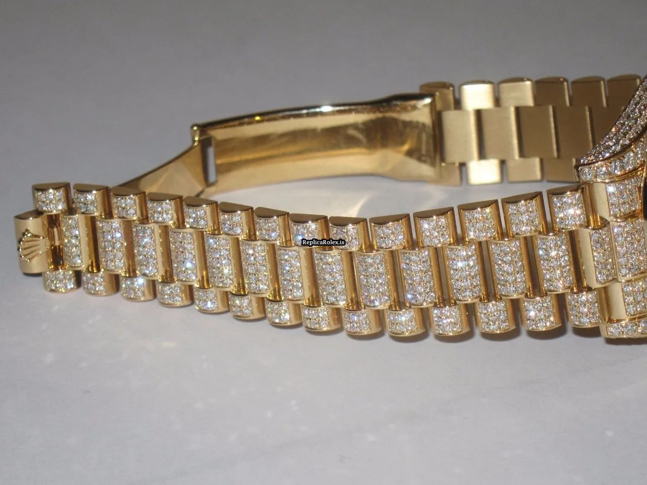 Affordable Imitation Rolex Day-date II Self Winding Automatic 41mm Yellow Gold Case Mens/unisex Watch - Image 5