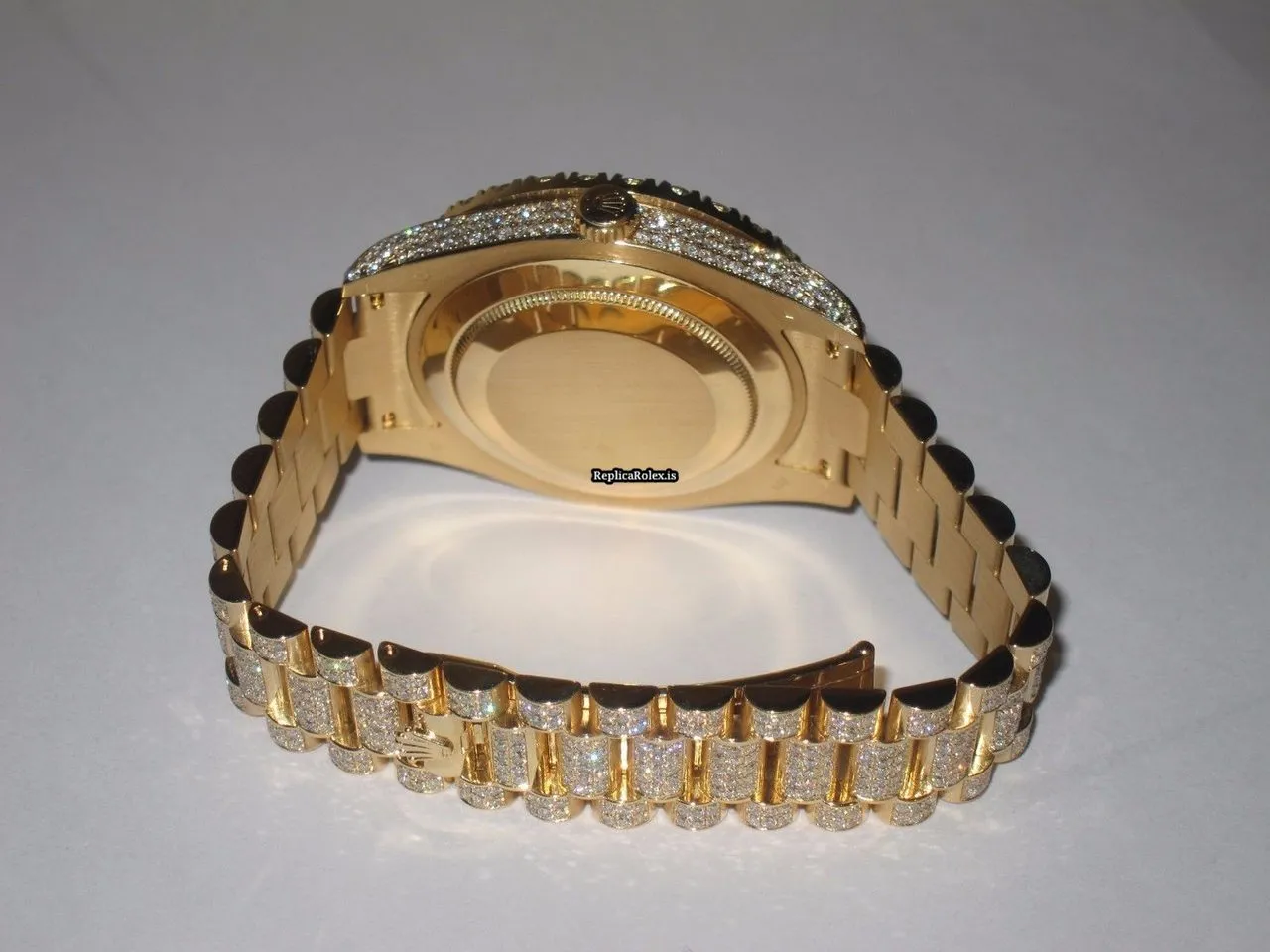 Affordable Imitation Rolex Day-date II Self Winding Automatic 41mm Yellow Gold Case Mens/unisex Watch - Image 8