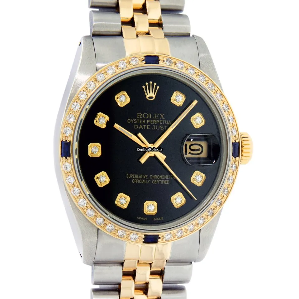 Swiss Fake Rolex Datejust 16013 Caliber 3035 Automatic Movement 36mm Gold/steel Case Mens/unisex Watch