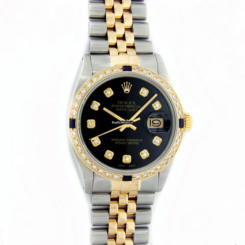 Swiss Fake Rolex Datejust 16013 Caliber 3035 Automatic Movement 36mm Gold/steel Case Mens/unisex Watch - Image 2