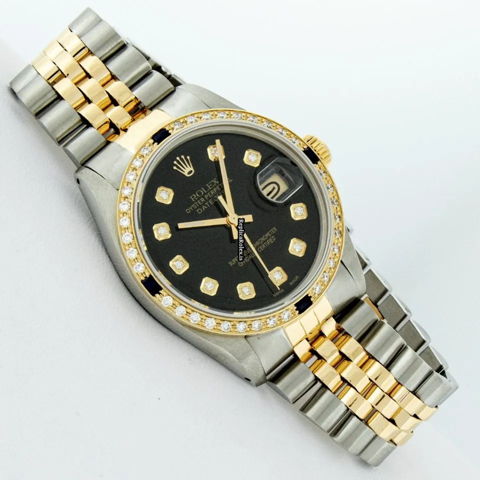 Swiss Fake Rolex Datejust 16013 Caliber 3035 Automatic Movement 36mm Gold/steel Case Mens/unisex Watch - Image 3