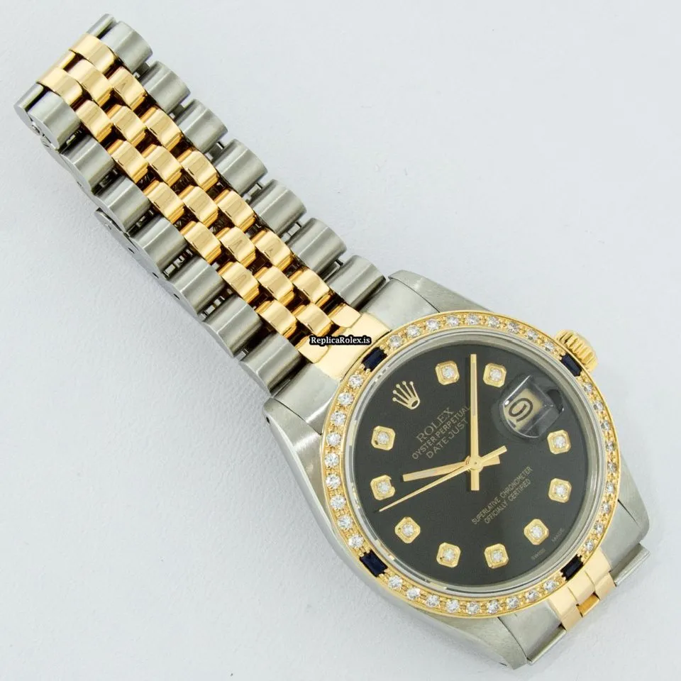 Swiss Fake Rolex Datejust 16013 Caliber 3035 Automatic Movement 36mm Gold/steel Case Mens/unisex Watch - Image 4