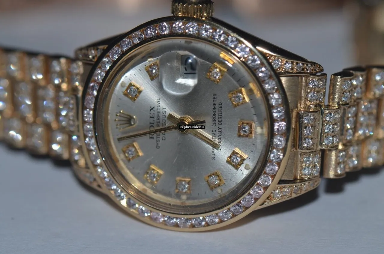 Inexpensive Knockoff Rolex Datejust Self Winding Automatic 26mm Yellow Gold Case Womens Watch