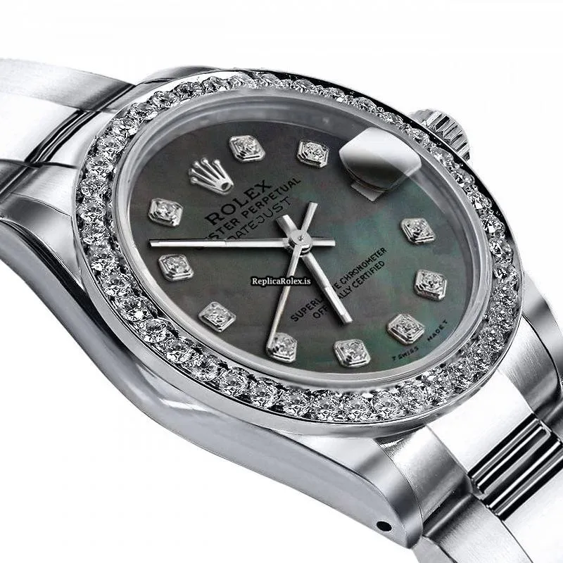 Reliable Replica Rolex Oyster Perpetual Lady Date 69160 Automatic Movement 26mm Steel Case Womens Watch - Image 2