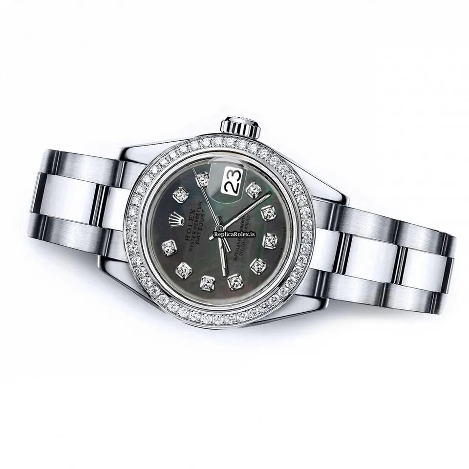 Reliable Replica Rolex Oyster Perpetual Lady Date 69160 Automatic Movement 26mm Steel Case Womens Watch - Image 3