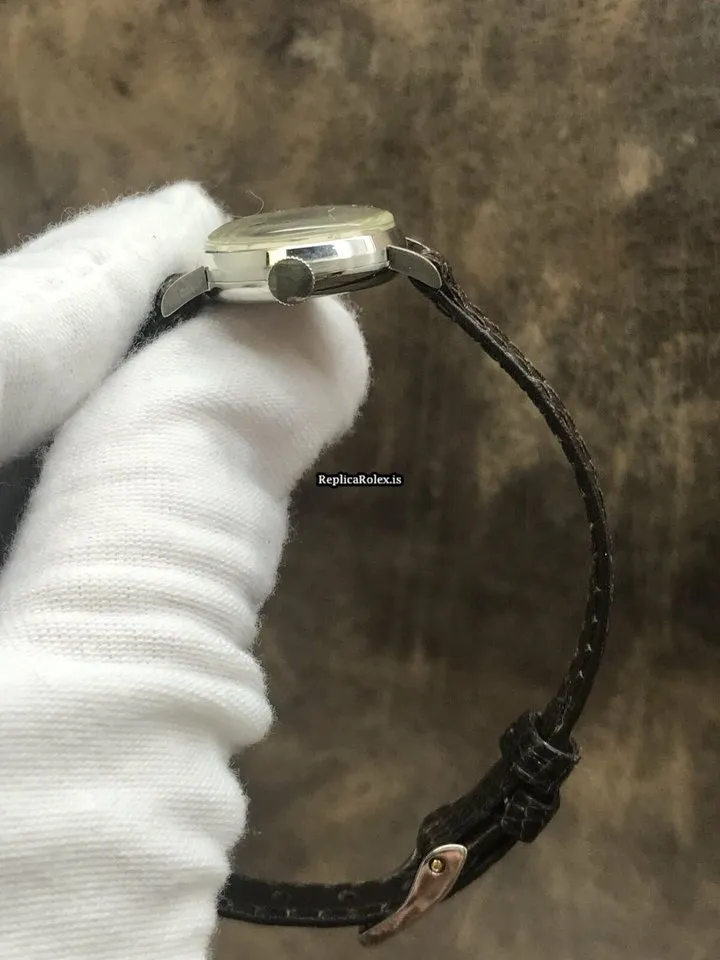 Design Replica Rolex Oyster Precision 9074 Manual Winding Movement 20mm White Gold Case Watch - Image 4