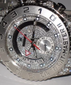 Exquisite Fake Rolex Yacht-master II Self Winding Automatic 44mm White Gold Case Mens/unisex Watch