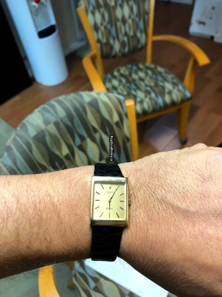 Amazing Replica Rolex Cellini 4014 Caliber 1601 Manual Winding Movement 22.5x28.5mm Yellow Gold Case Mens/unisex Watch - Image 11