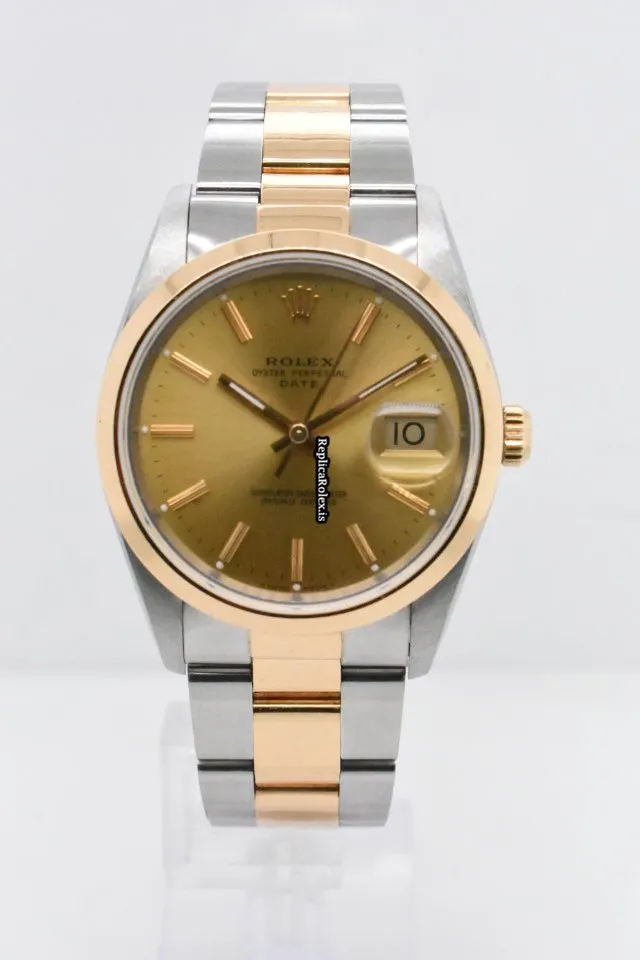 Reliable Replica Rolex Oyster Perpetual Date 15203 Caliber 3135 Automatic Movement 34mm Gold/steel Case Mens/unisex Watch
