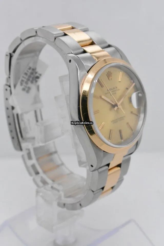 Reliable Replica Rolex Oyster Perpetual Date 15203 Caliber 3135 Automatic Movement 34mm Gold/steel Case Mens/unisex Watch - Image 3