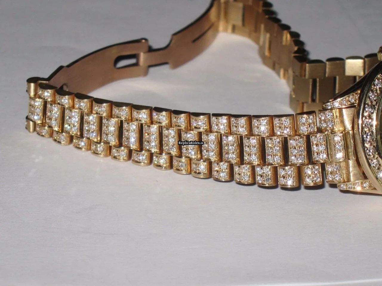 Cool Fake Rolex Datejust Self Winding Automatic 26mm Yellow Gold Case Womens Watch - Image 5