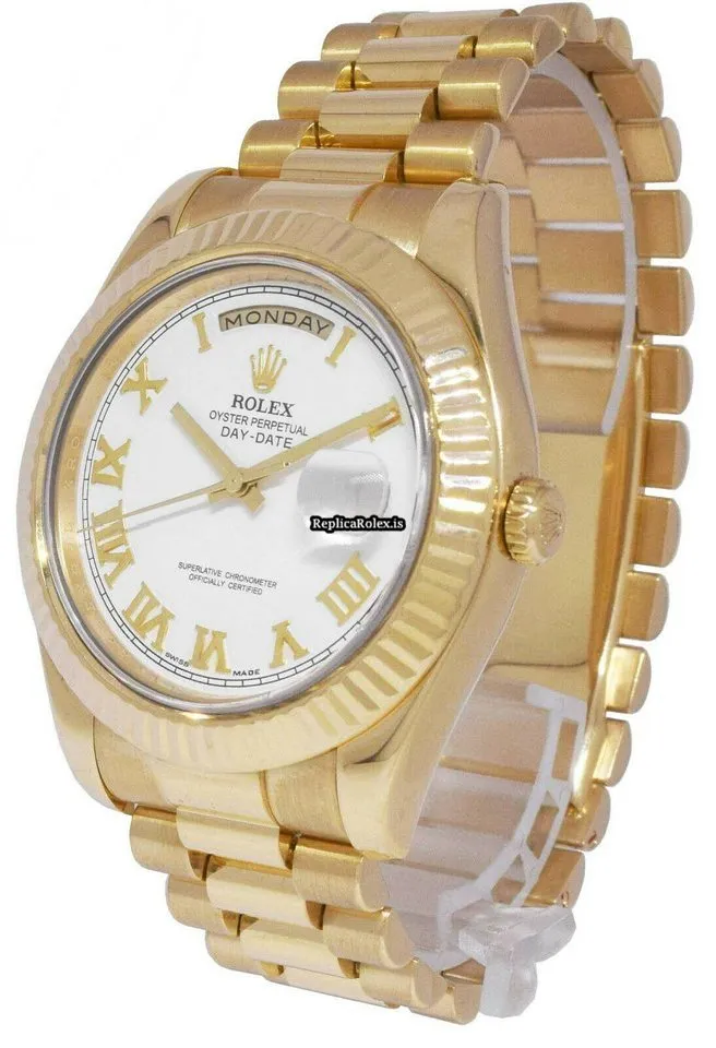 Trustworthy Fake Rolex Day-date II 218238 Automatic Movement 41mm Yellow Gold Case Mens/unisex Watch - Image 10