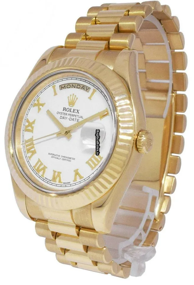 Trustworthy Fake Rolex Day-date II 218238 Automatic Movement 41mm Yellow Gold Case Mens/unisex Watch - Image 3